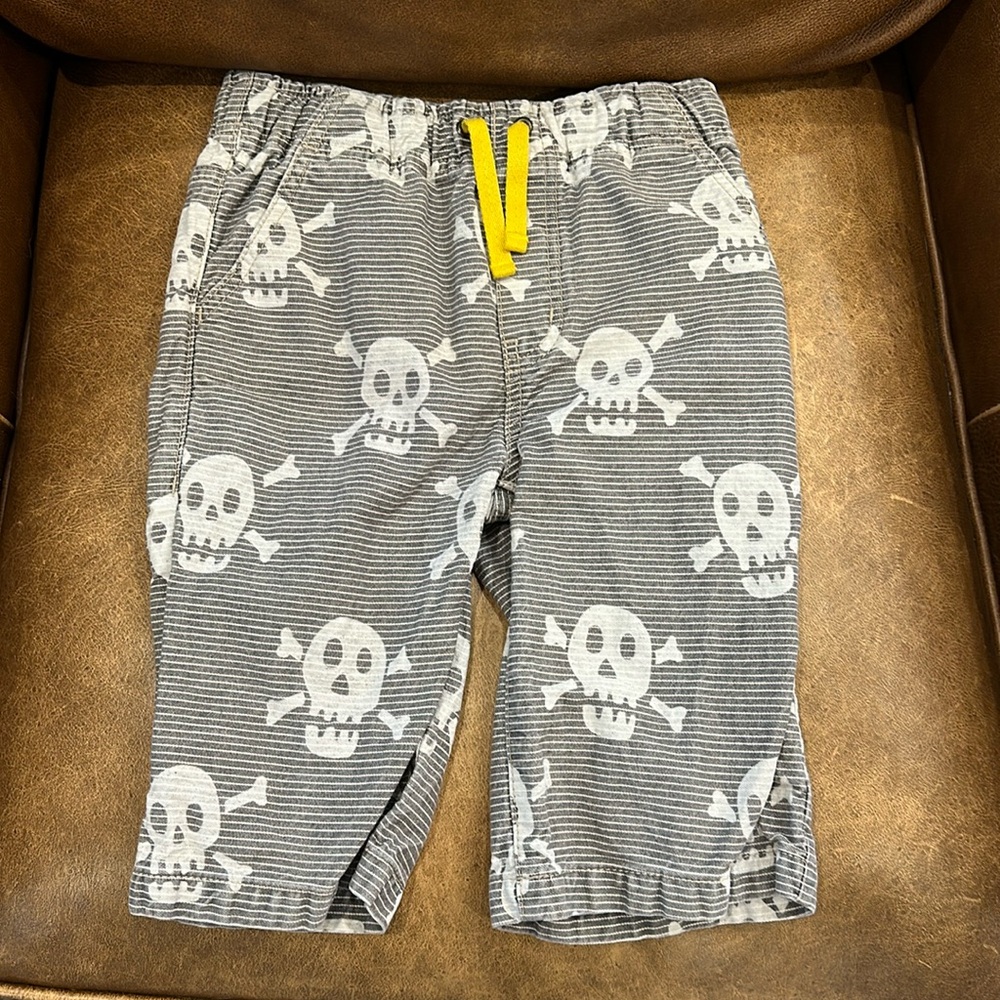 Boys mini Boden pirate striped printed cotton Jean baggie shorts soft! Size 9